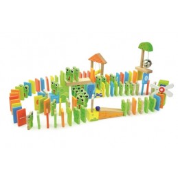 99 pcs WOODEN FROG DOMINO TOYS